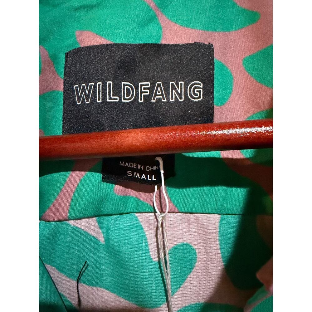 WildFang The Empower Polo Short Sleeve Button Up Shirt Green Pink SMALL NEW - Picture 3 of 5